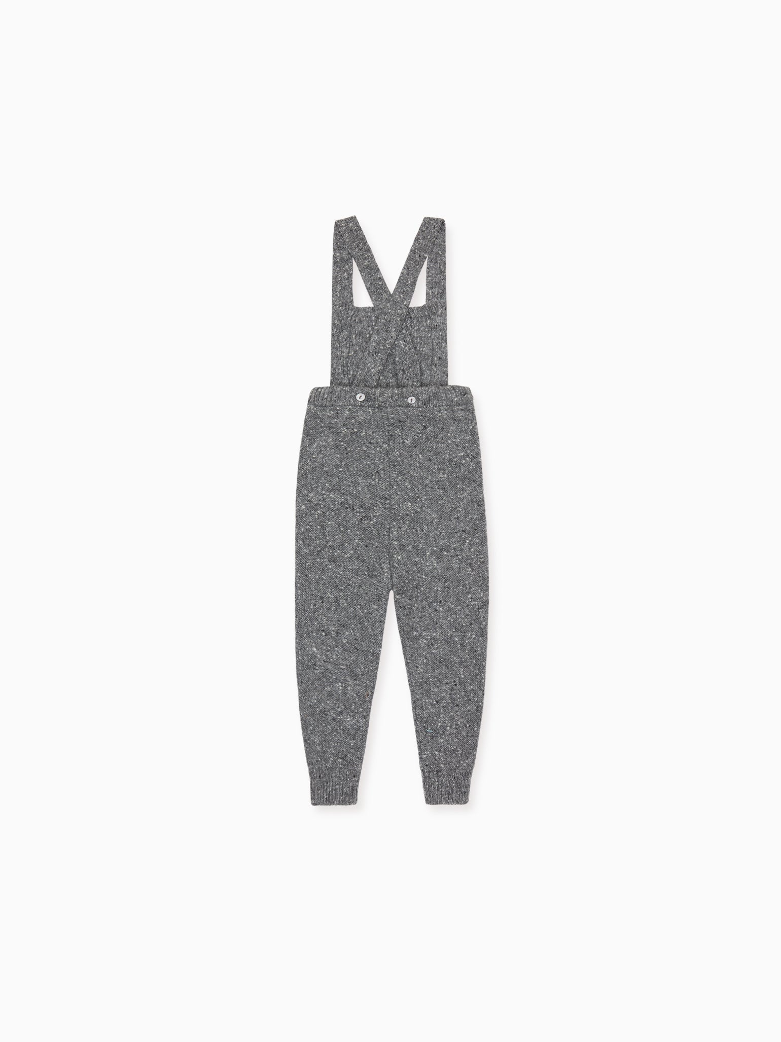 Grey Melange Mina Baby Knitted Overalls