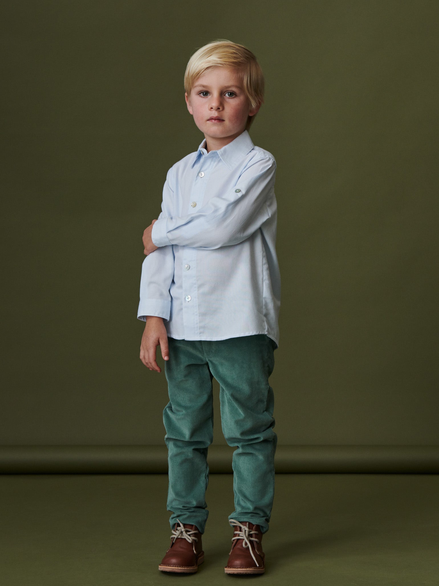 Green Reinaldo Boy Corduroy Trouser