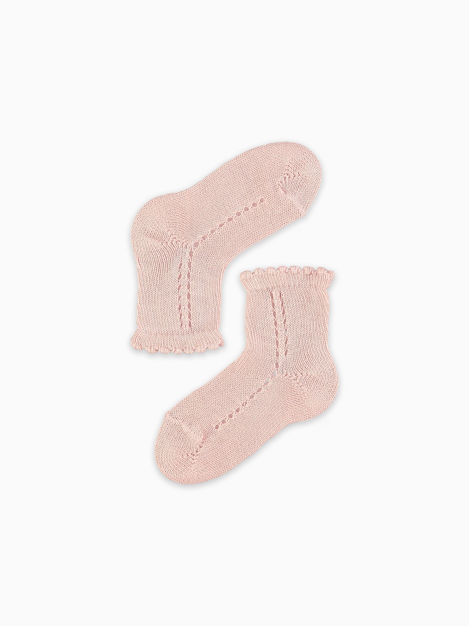 Dusty Pink Openwork Short Girl Socks