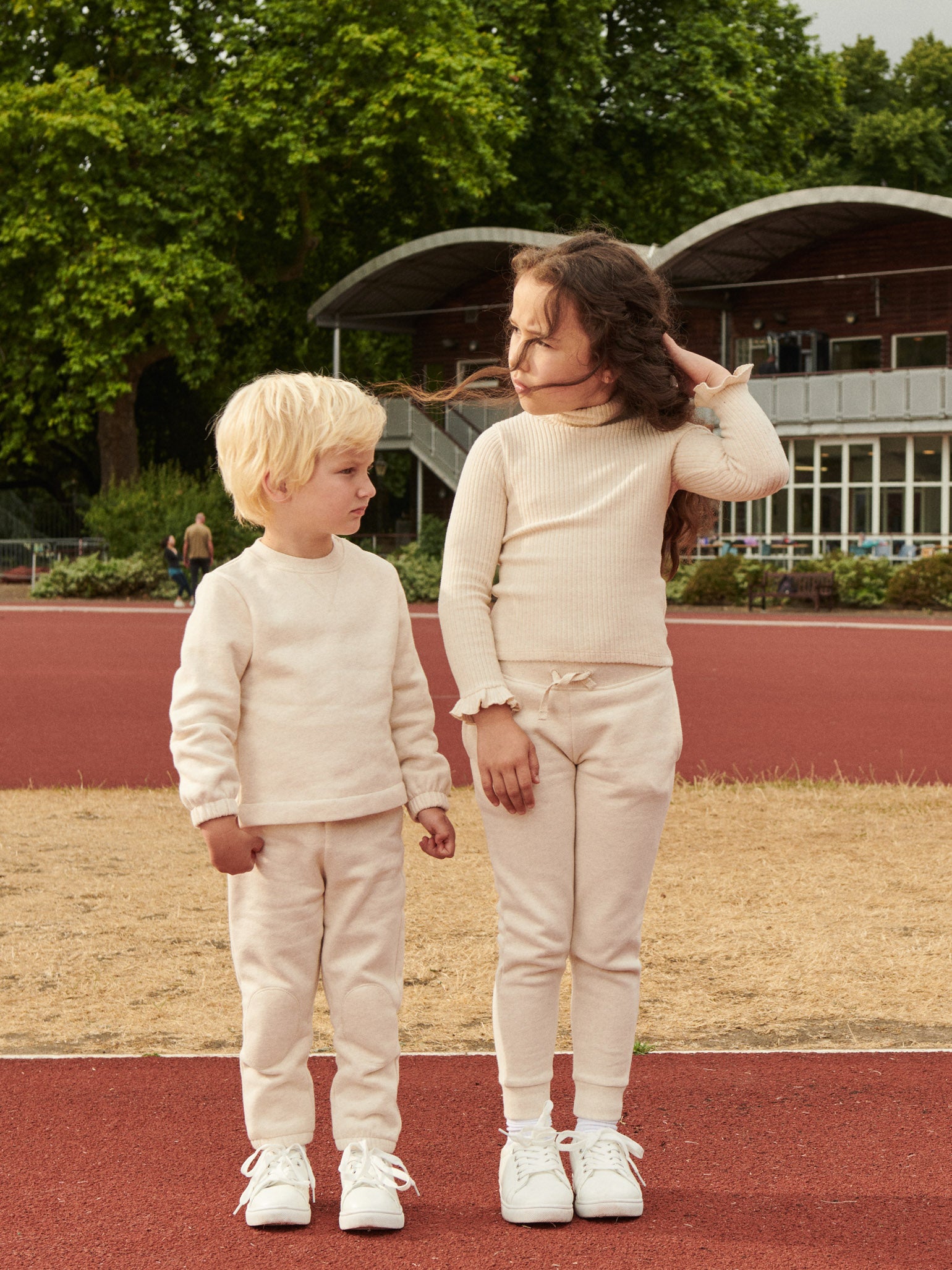 Oatmeal Melange Lionel Kids Jogging Bottoms