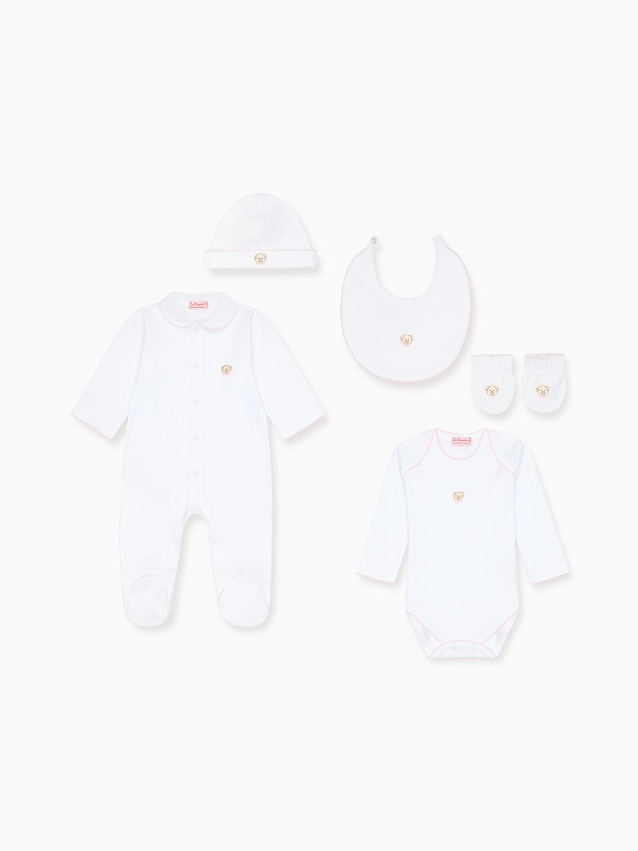 White Osa Teddy Bear Newborn Gift Set