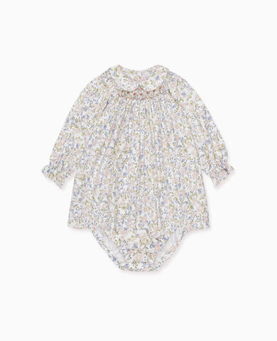 Pink Floral Palma Baby Girl Smock Set