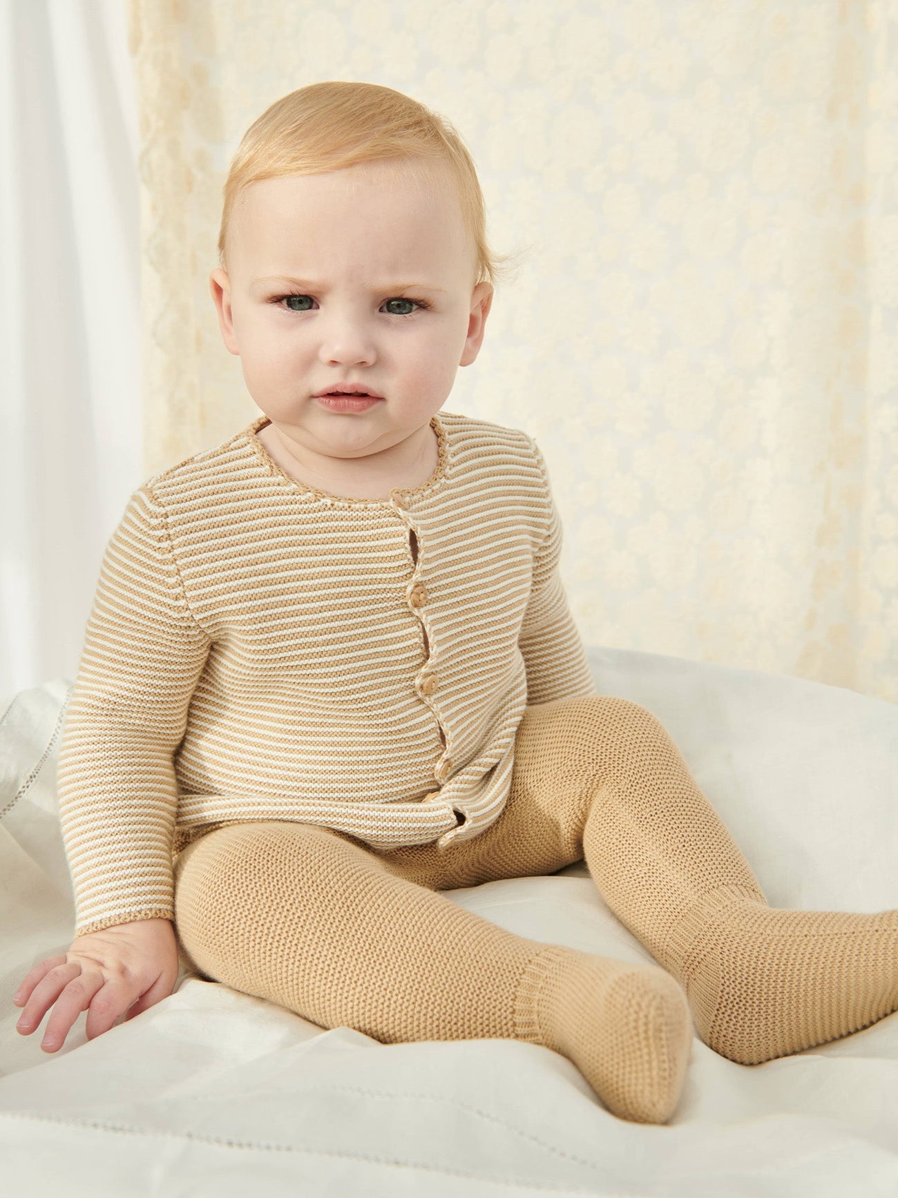 Camel Stripe Pinto Cotton Baby Set