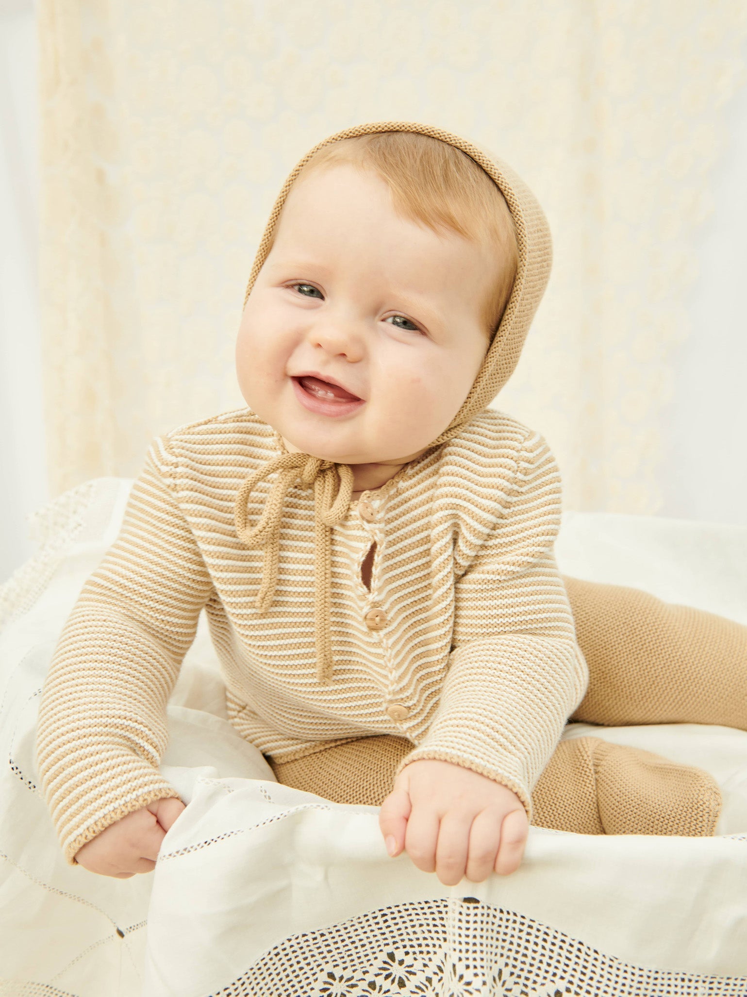 Camel Stripe Pinto Cotton Baby Set