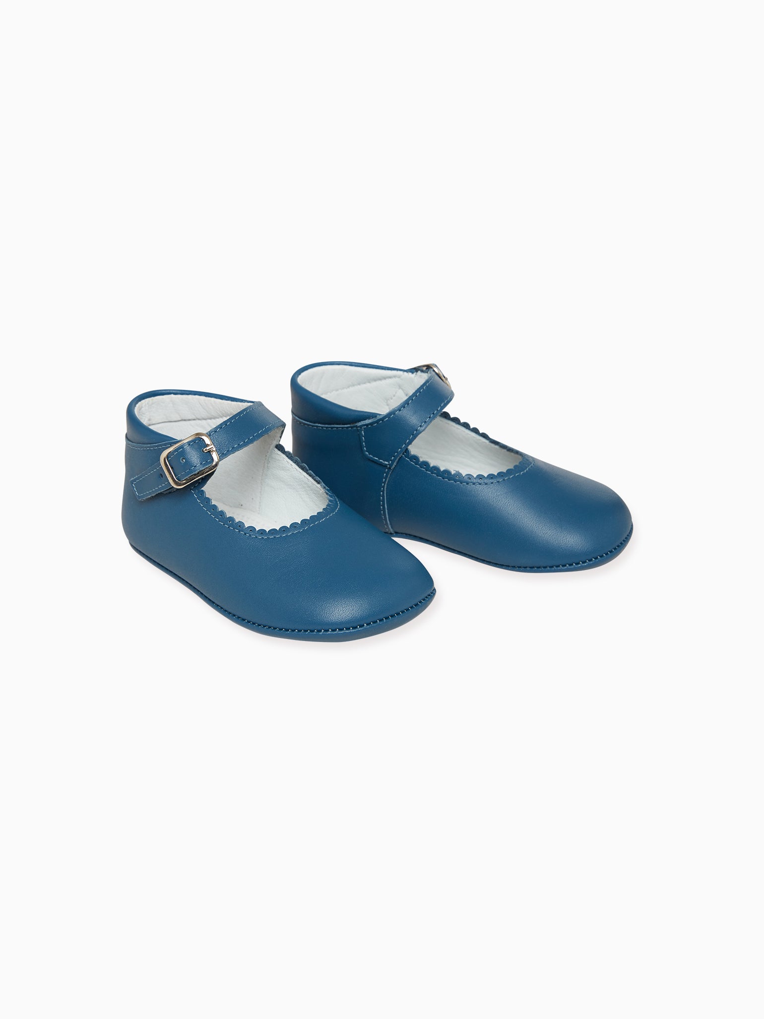 Cobalt Leather Baby Mary Jane Shoes