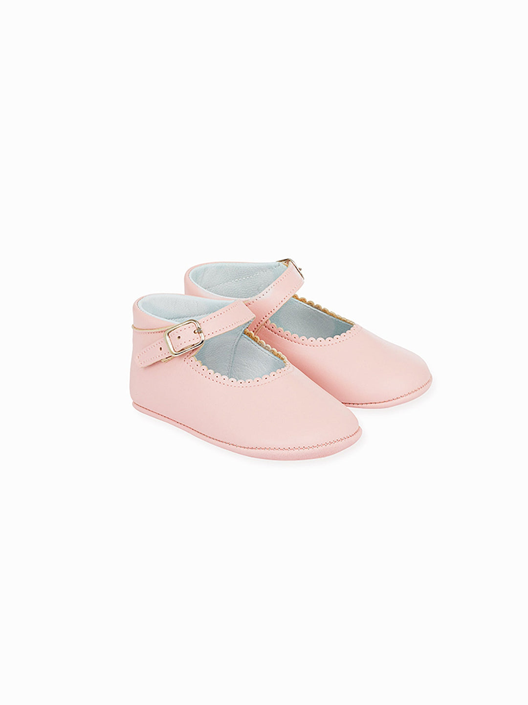 Light Pink Leather Baby Mary Jane Shoes La Coqueta Kids