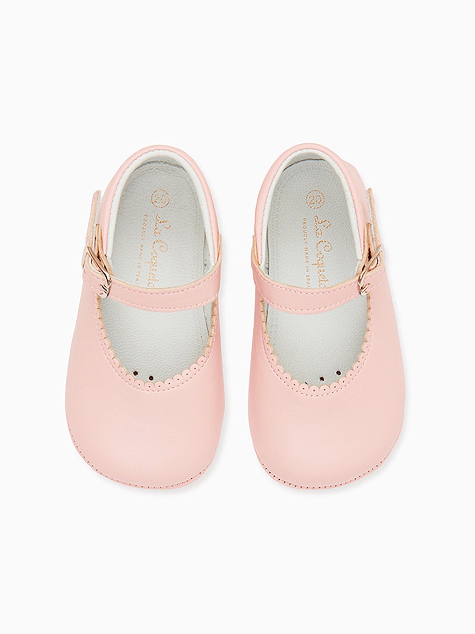 Light Pink Leather Baby Mary Jane Shoes – La Coqueta Kids