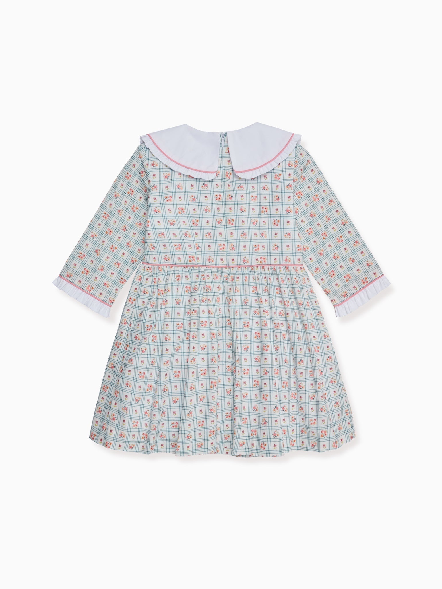 Blue Check Floral Provenza Girl Dress