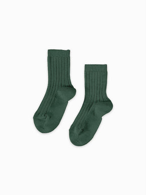 Fern Ribbed Short Kids Socks