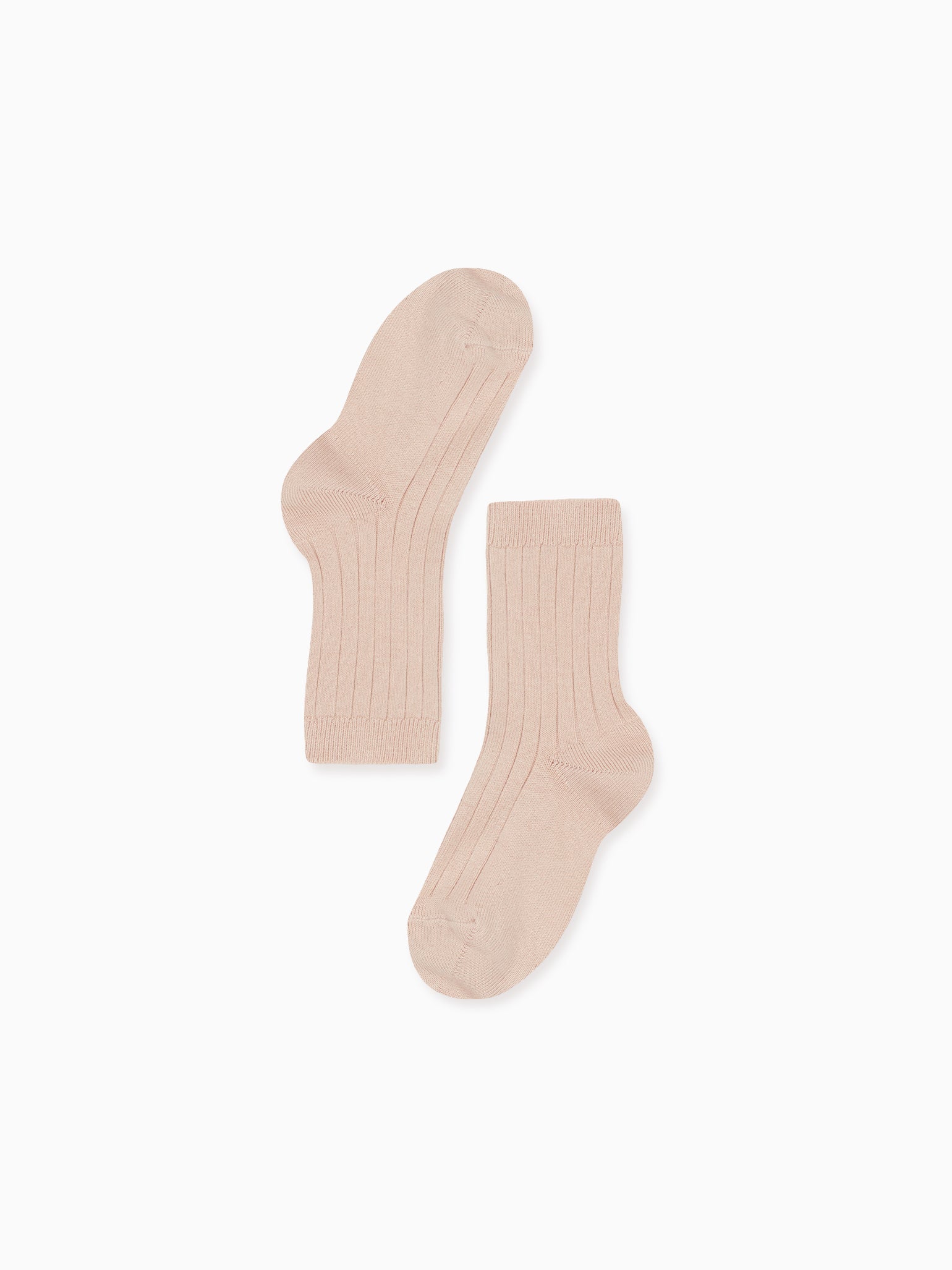 Pale Pink Ribbed Short Girl Socks – La Coqueta Kids