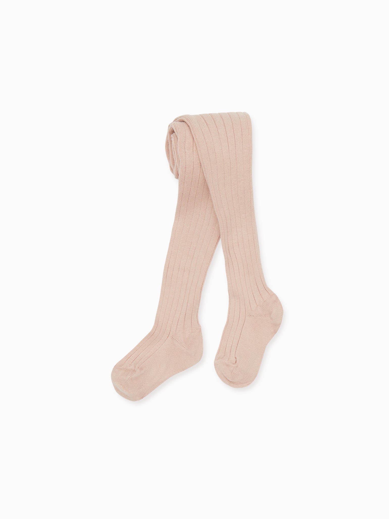 Pale Pink Ribbed Girl Tights