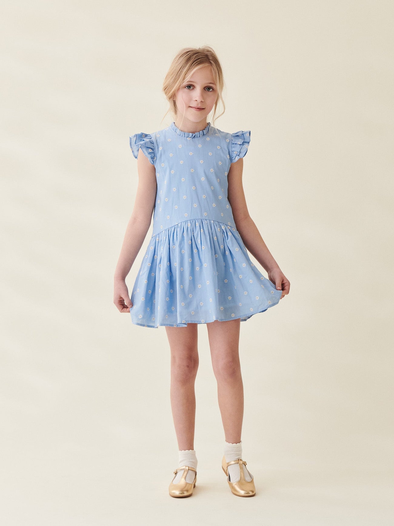  Blue Frock For Kids With Leggings For Style / Cute