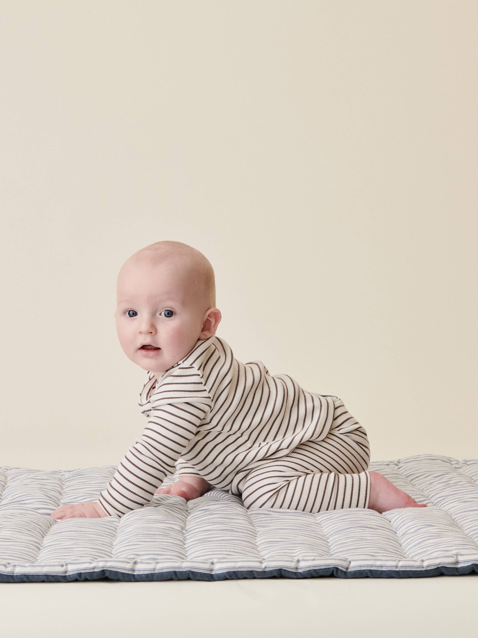 Latte Stripe Elija Baby Leggings