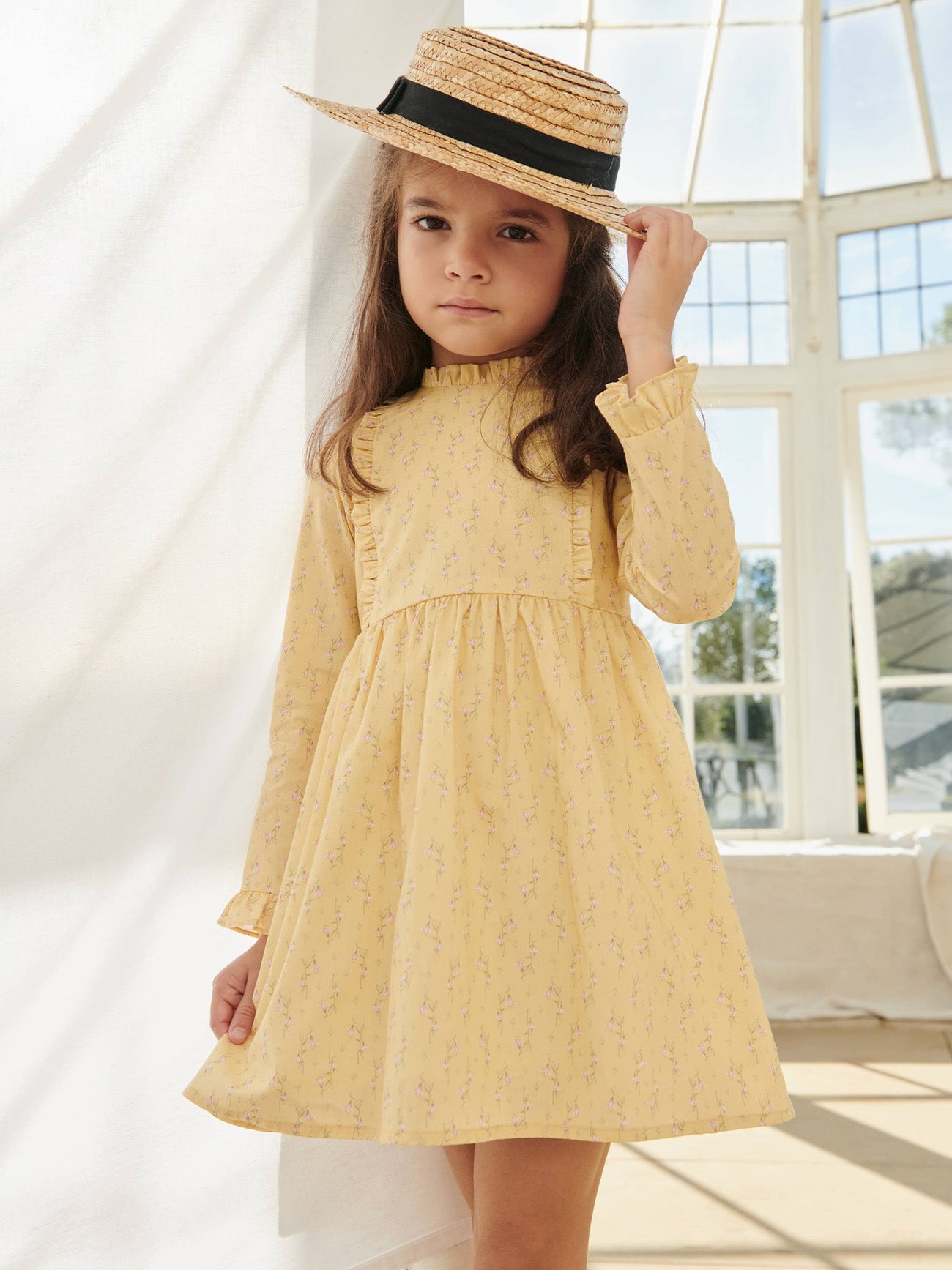 Yellow Floral Rosaura Girl Dress