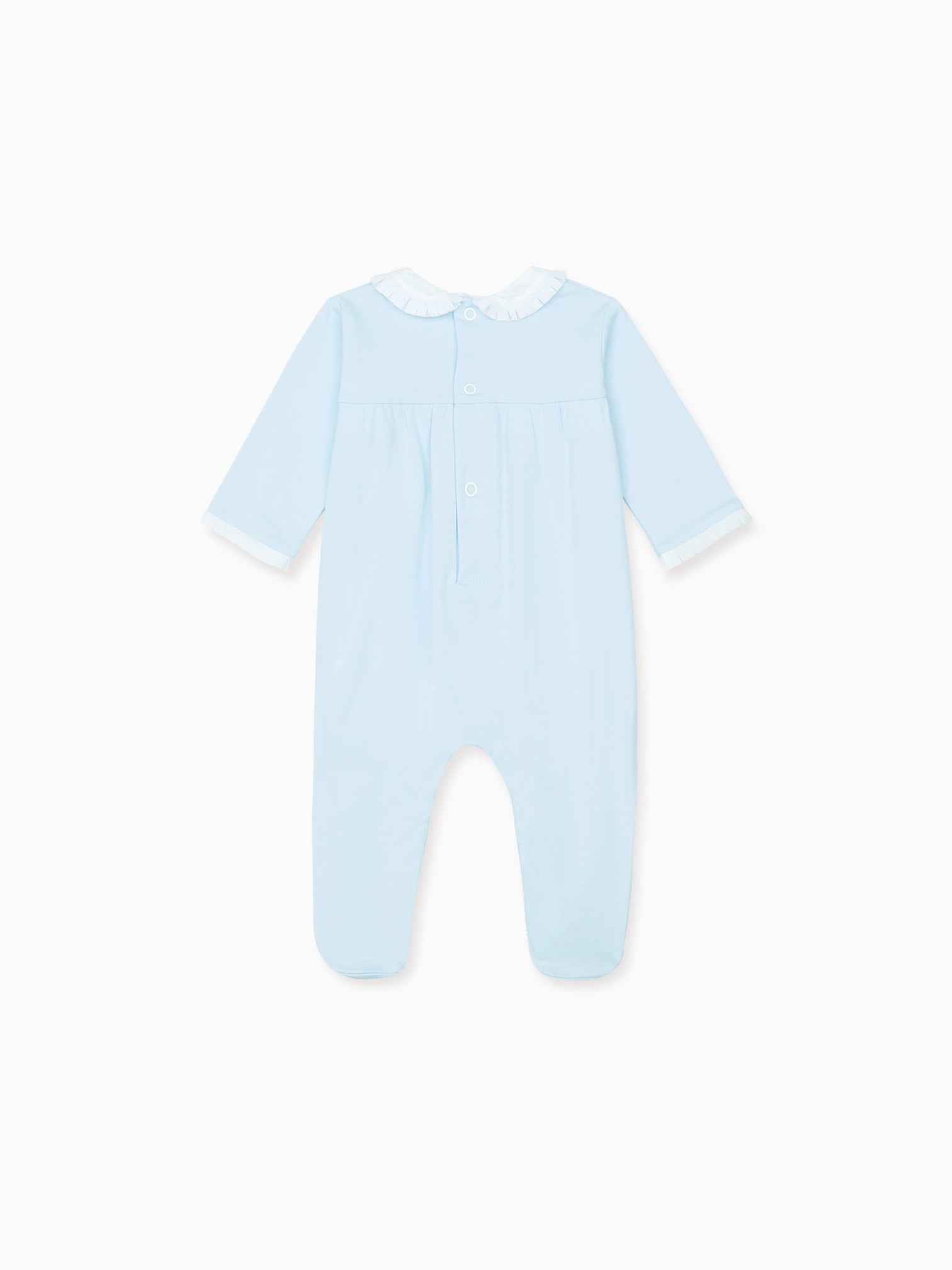 Blue Rosauro Smock Baby Sleepsuit – La Coqueta Kids