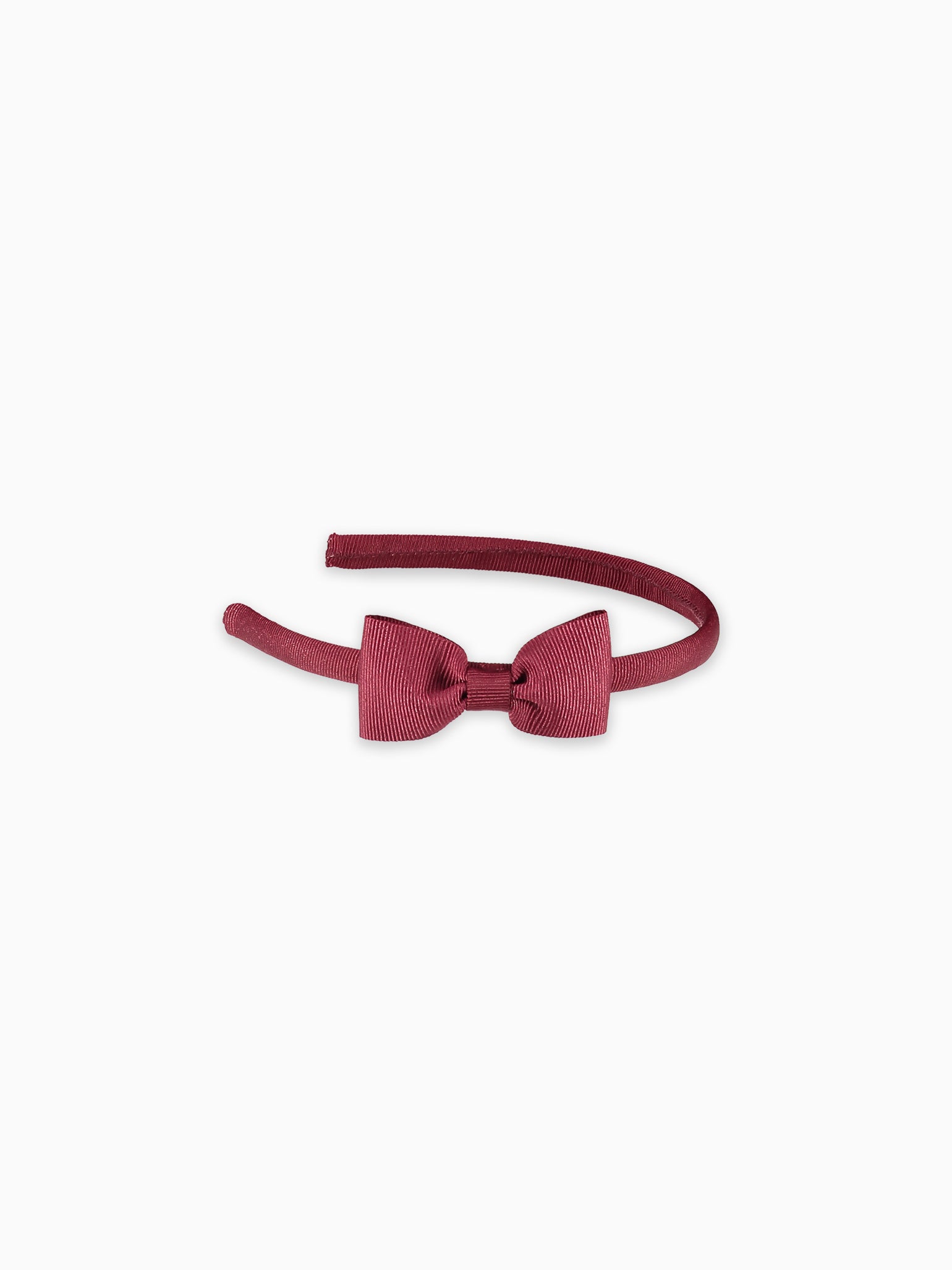 Burgundy Small Bow Girl Hairband – La Coqueta Kids