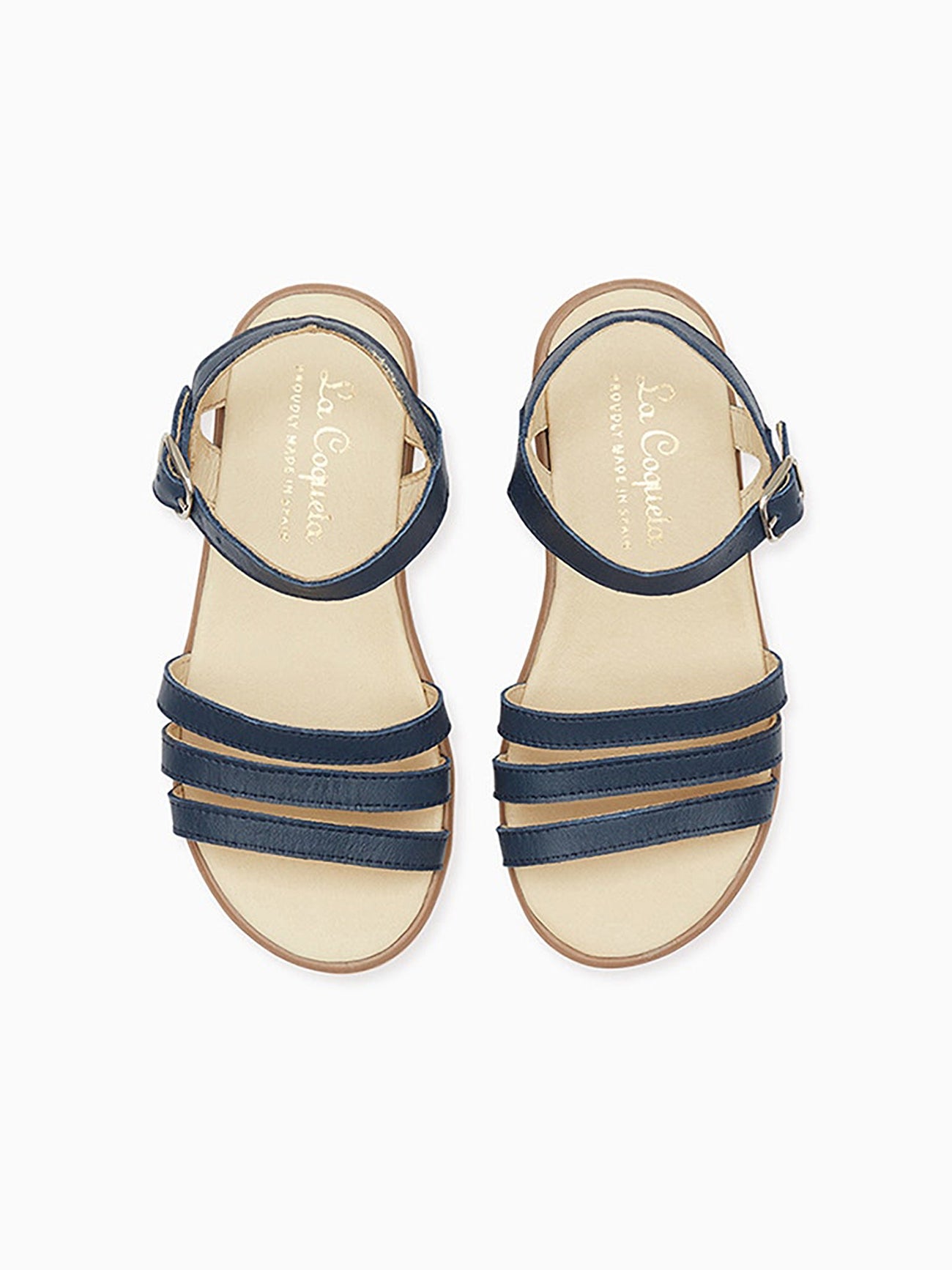 Navy Siena Leather Girl Sandals