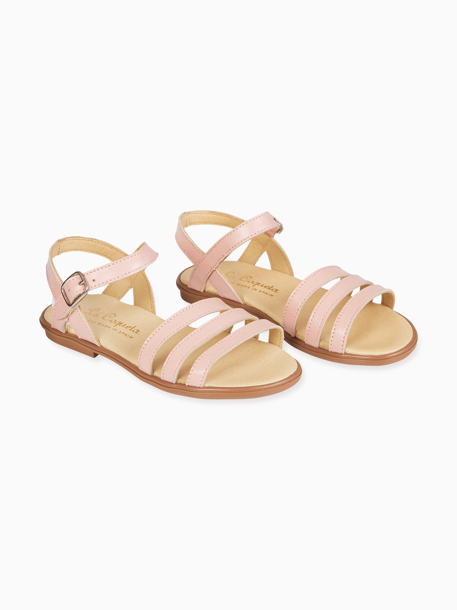 Pink Siena Leather Girl Sandals