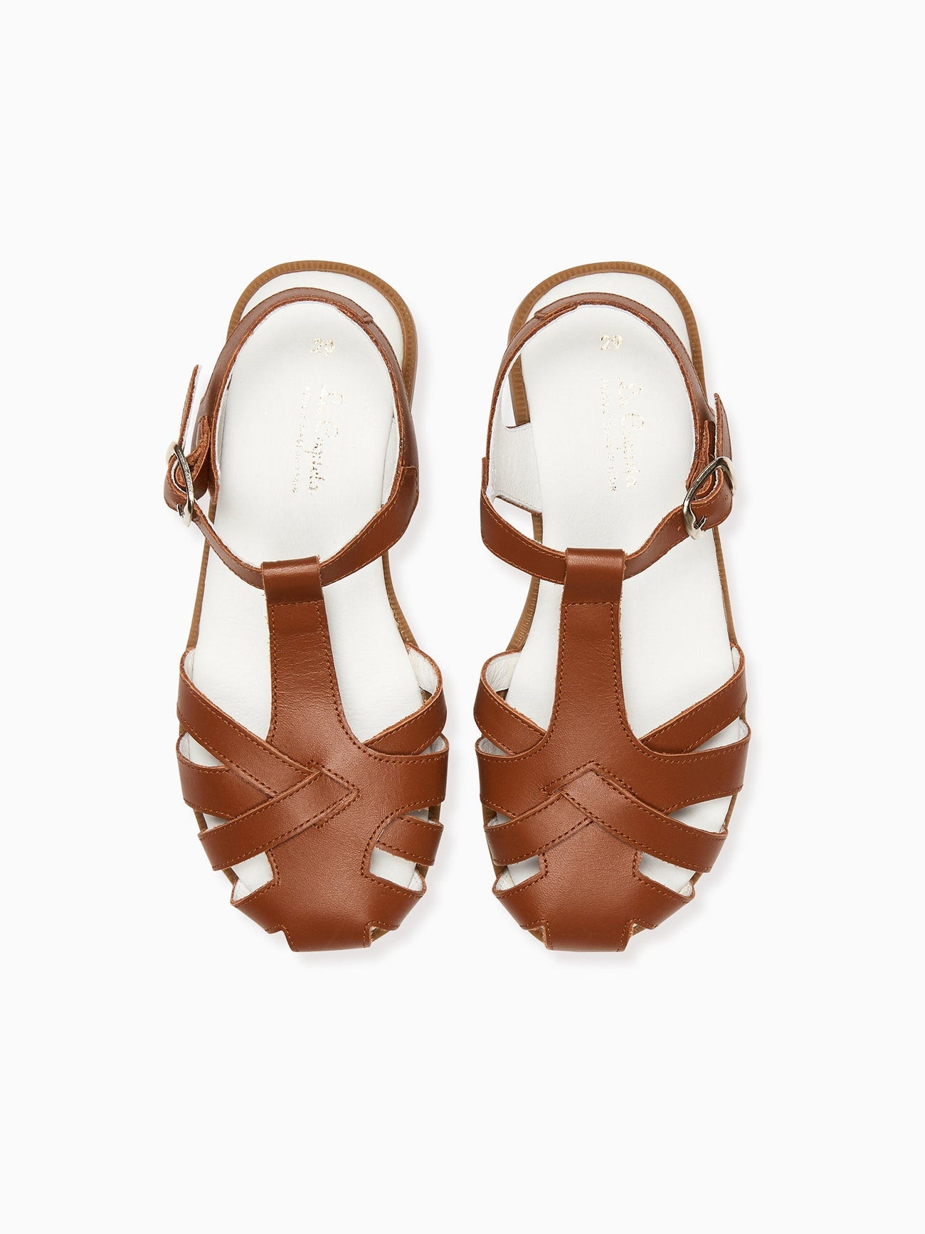 Tan Sofia Leather Girl Sandals