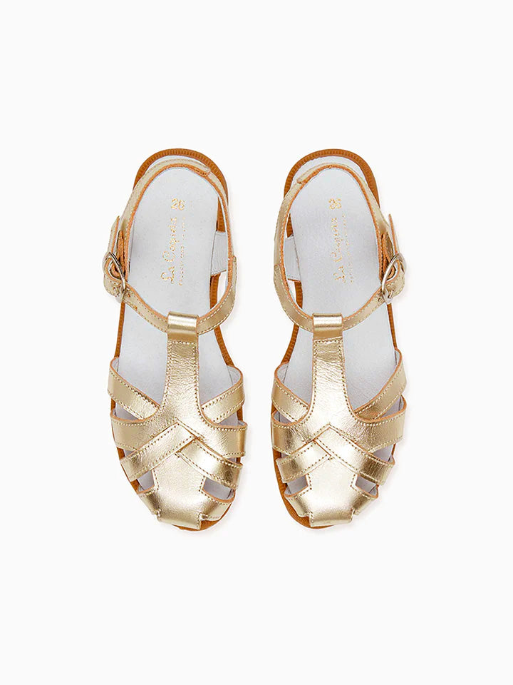ANDANINES caged leather sandals - White