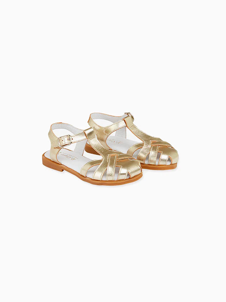 Leather Sandals in Pink Glitter – childrenchic