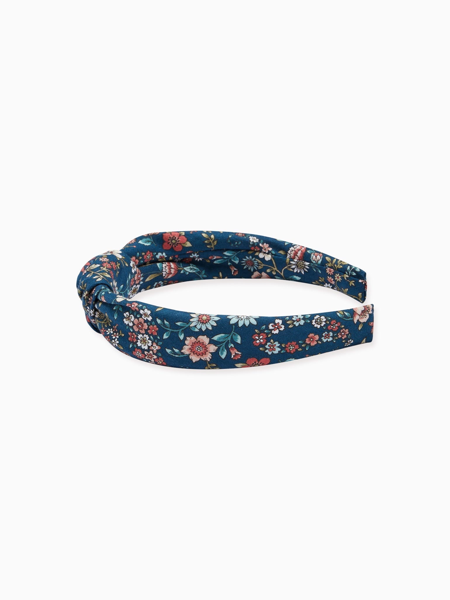 Navy Floral Top Knot Girl Hairband