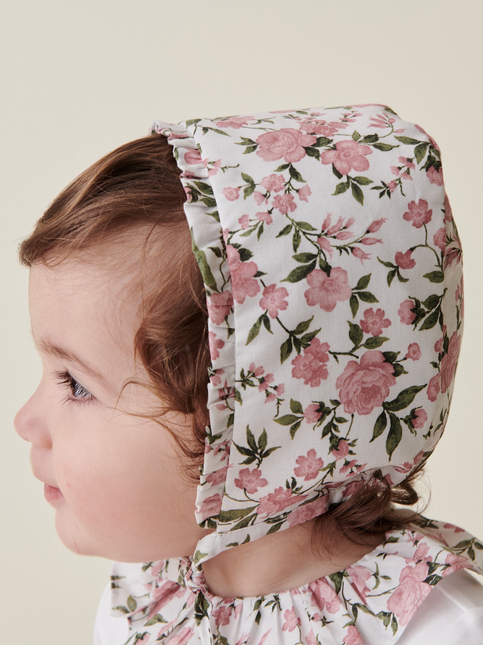 Pink Floral Varela Baby Bonnet