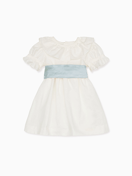 Little Girl's Ivory Swiss Dot Tulle Flower Girl Dress with Rhinestone –  cuteheads