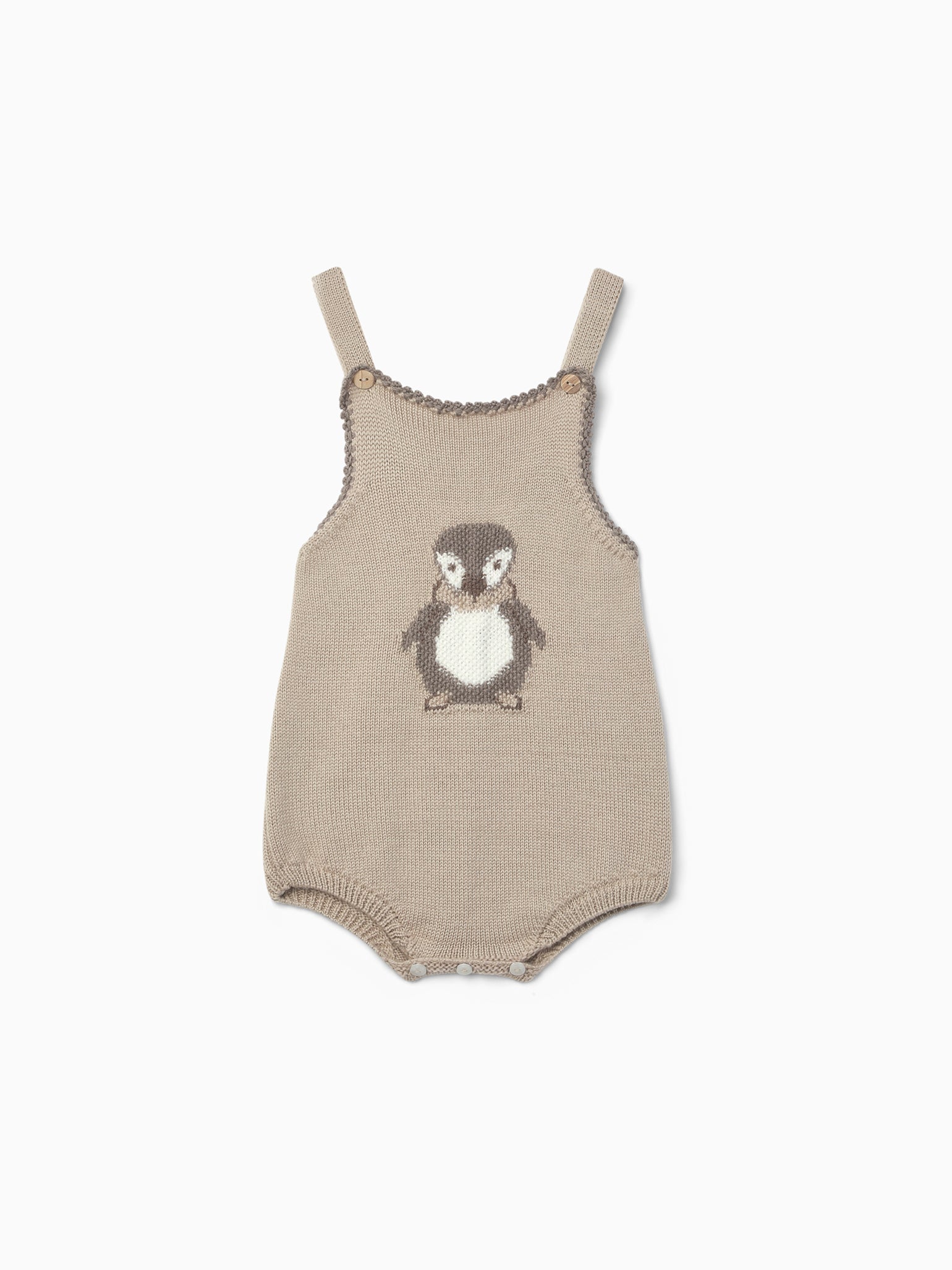 Beige Vida Merino Baby Overalls