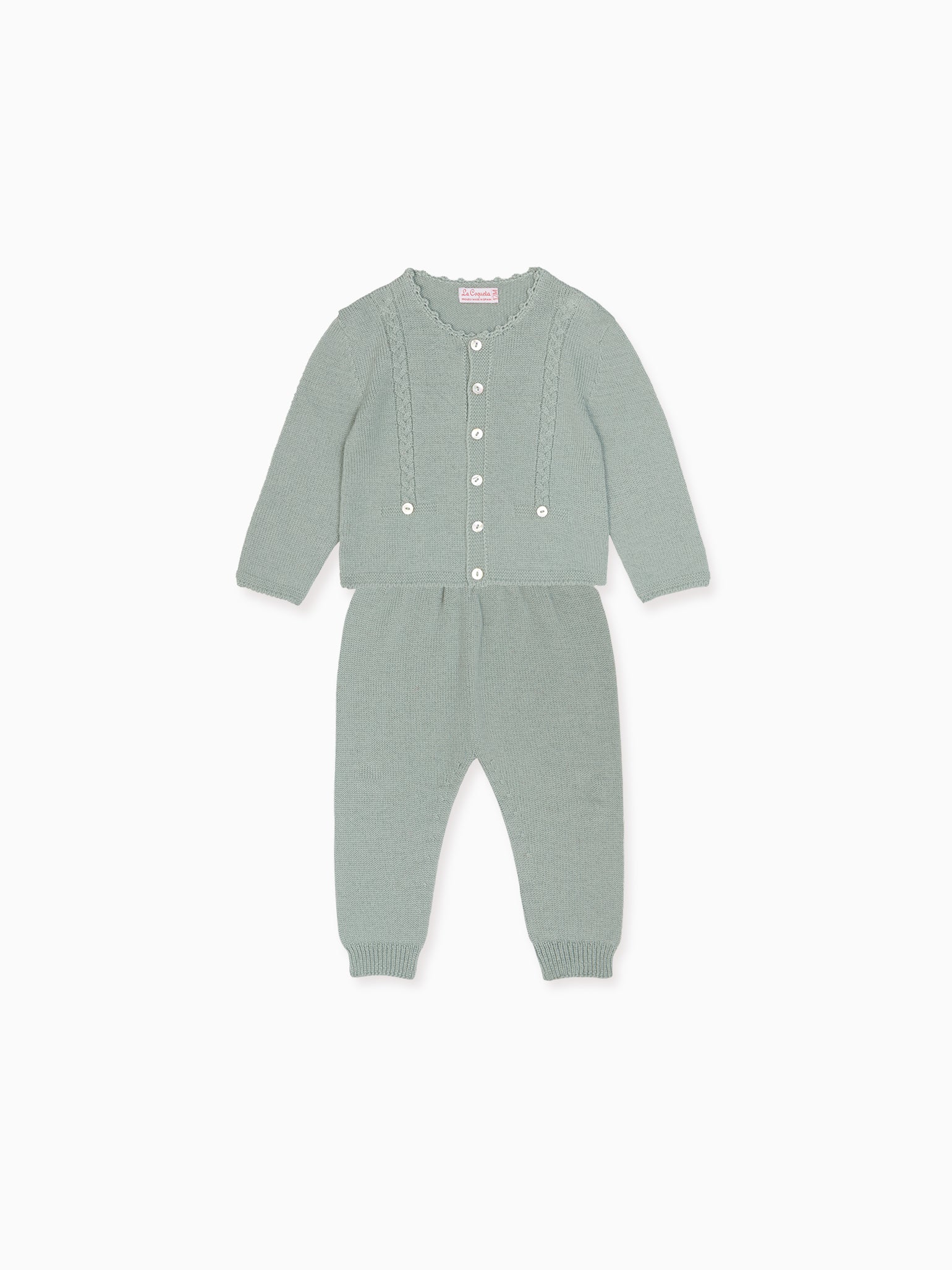 Sage Green Zas Merino Baby Set