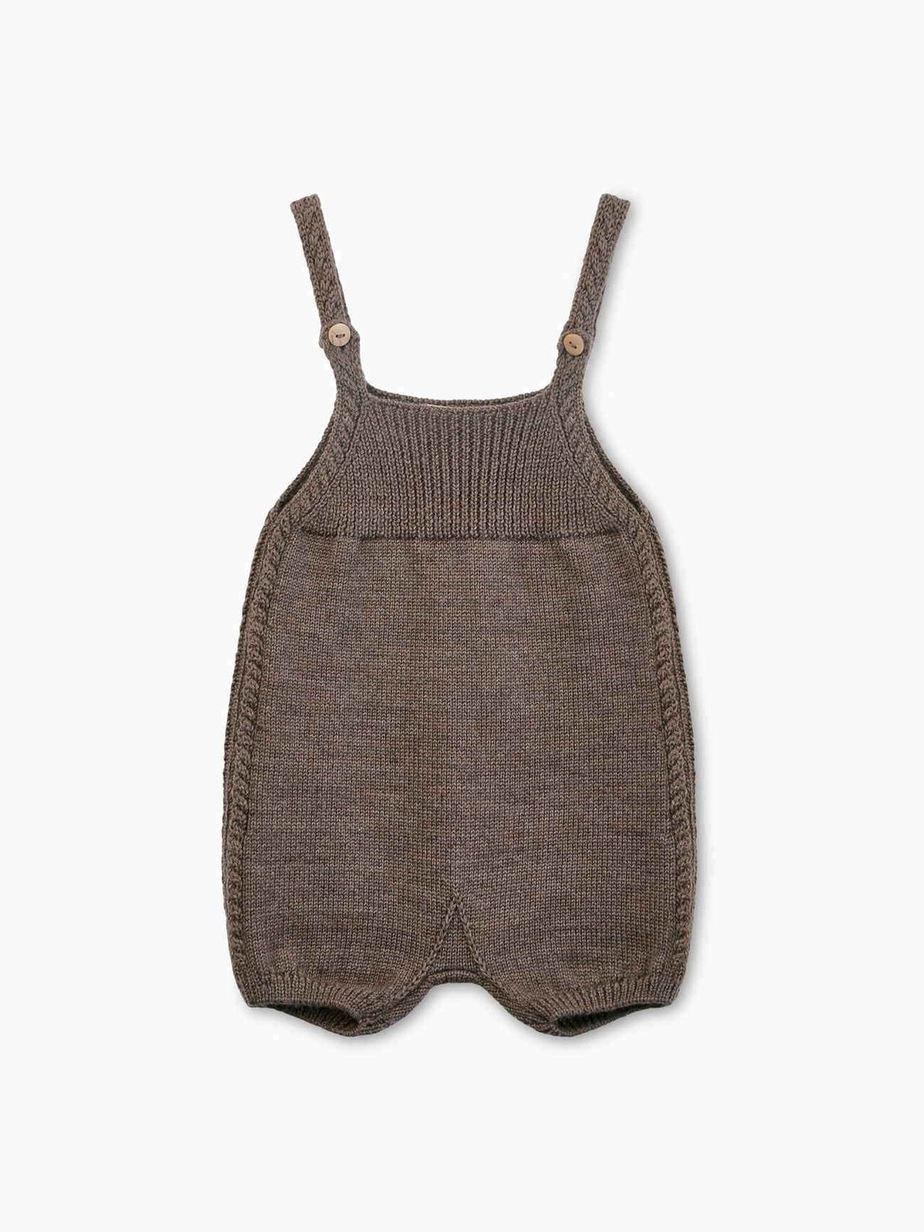 Brown Melange Zavier Merino Baby Overalls