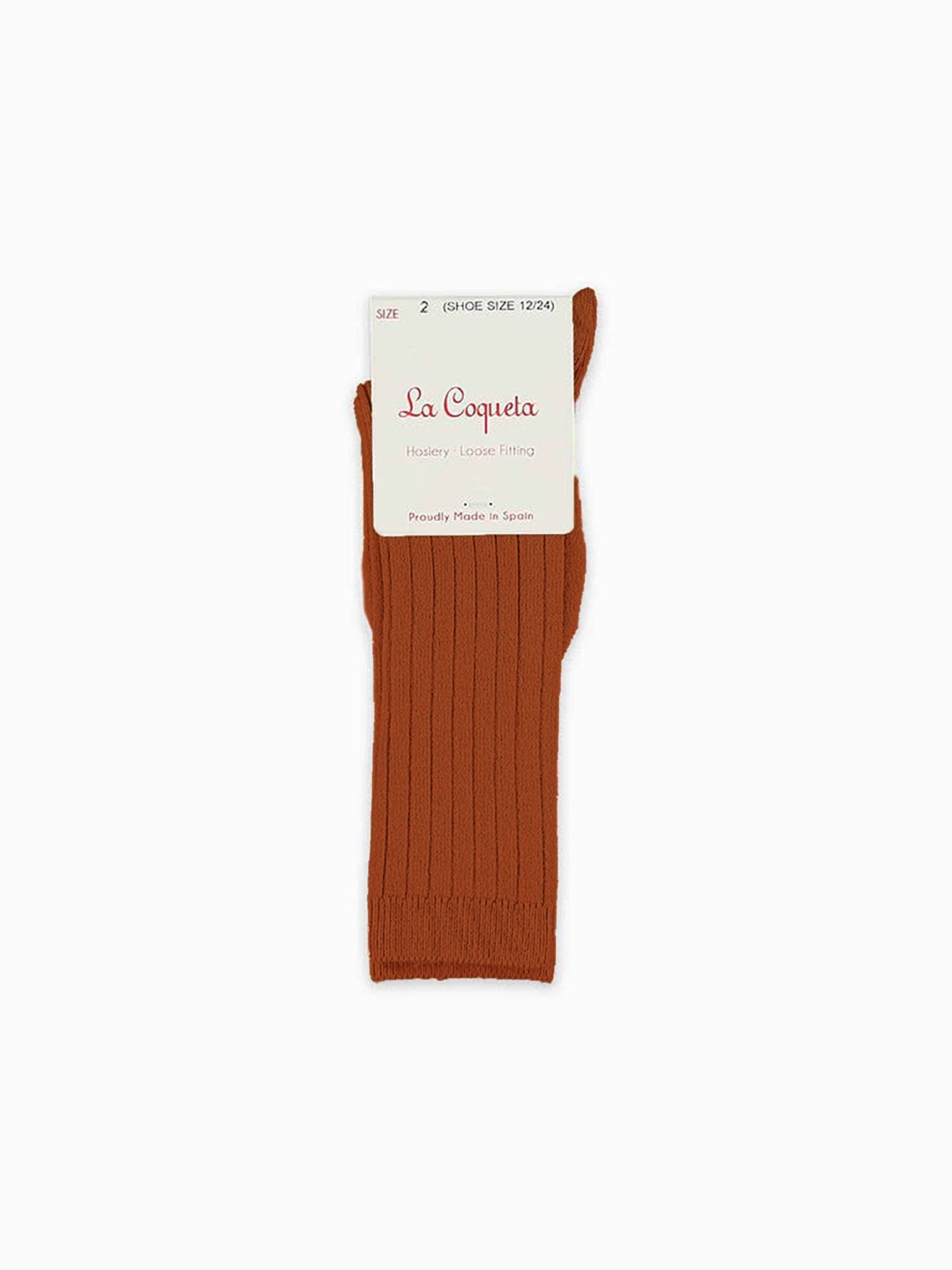 Caramel Ribbed Knee High Kids Socks